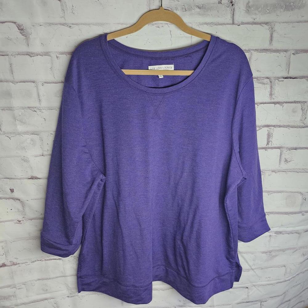 Karen Neuberger Purple Lounge Top 2X